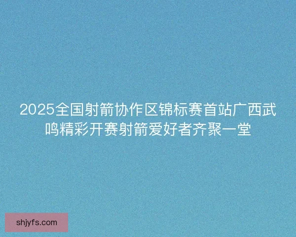 2025全国射箭协作区锦标赛首站广西武鸣精彩开赛射箭爱好者齐聚一堂